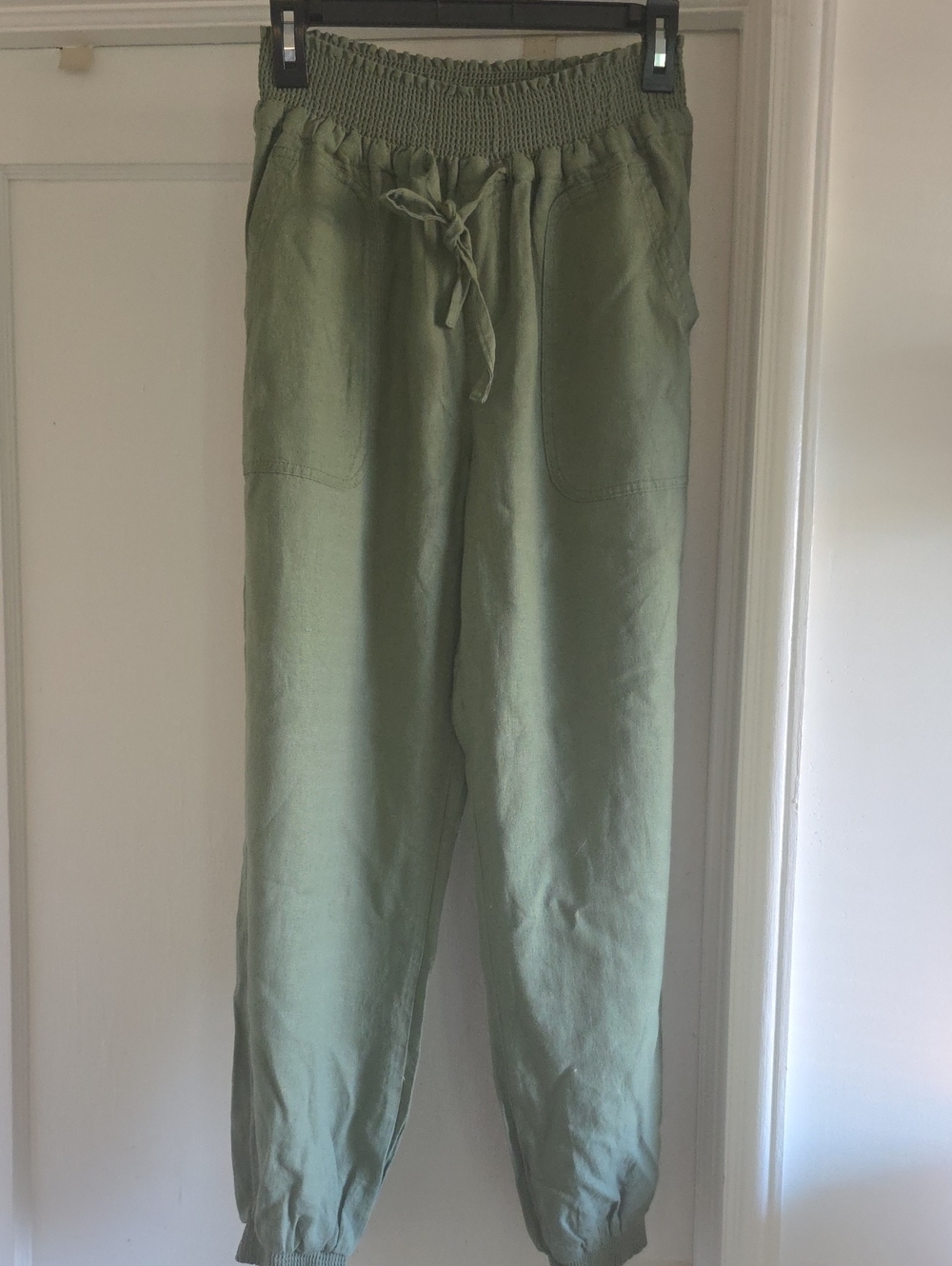 Love Tree Olive Green Drawstring Joggers,  Medium